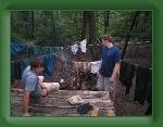 AmicalolaToUnicoi 003 * Hawk Mountain Mike and Chris drying our clothes * 2048 x 1536 * (1.63MB)